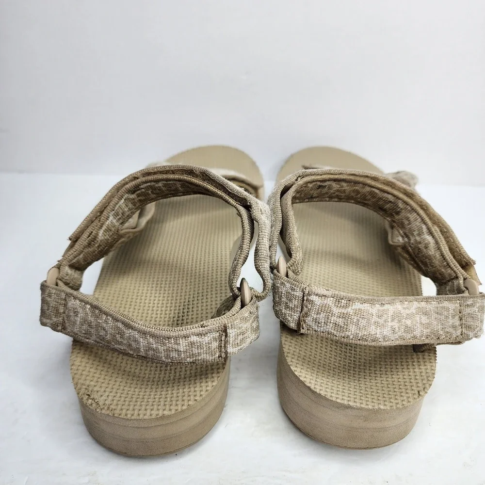 Teva Original Universal Sandals Womens 10 Tan Geometric Adjust Straps Hook Loop